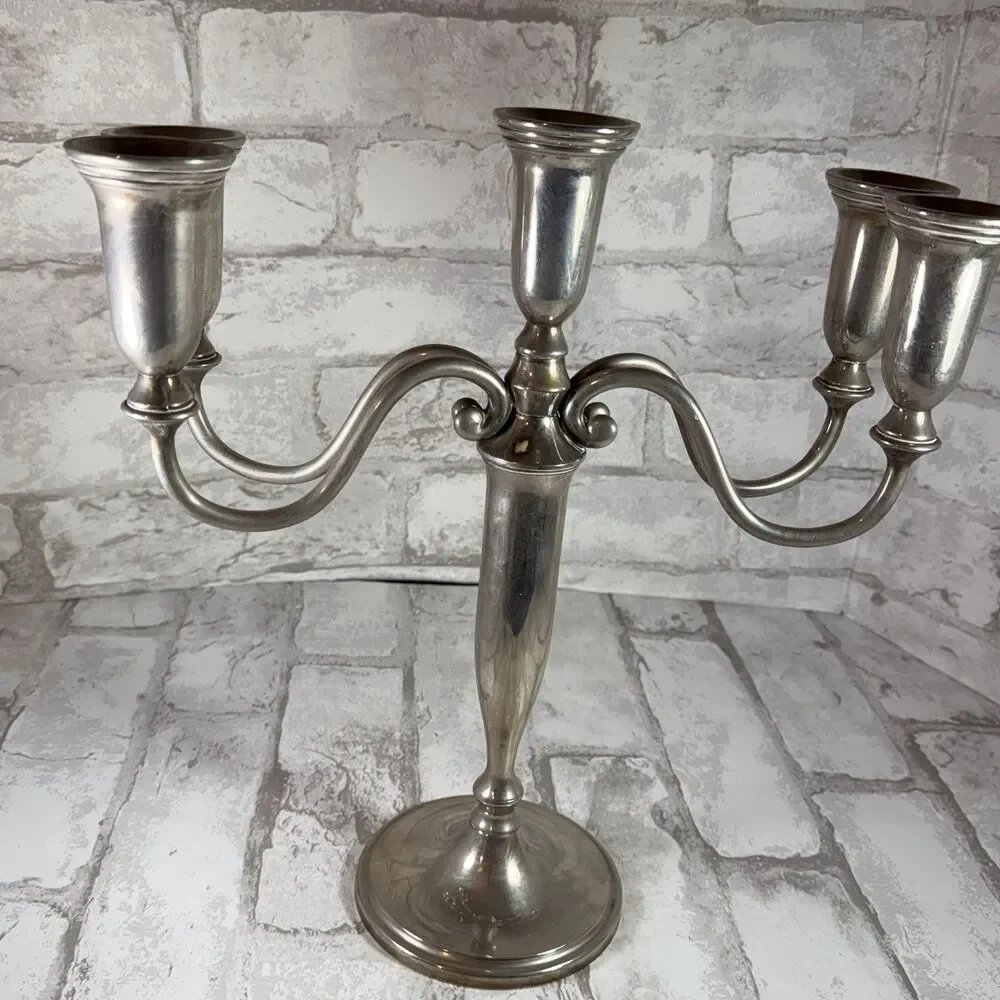 Godinger Candelabra Silver Plated Baroque Ornate 4 Arms 5 Candle Holder VTG 12